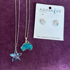 Abalone shell inspired jewelry lot of 3